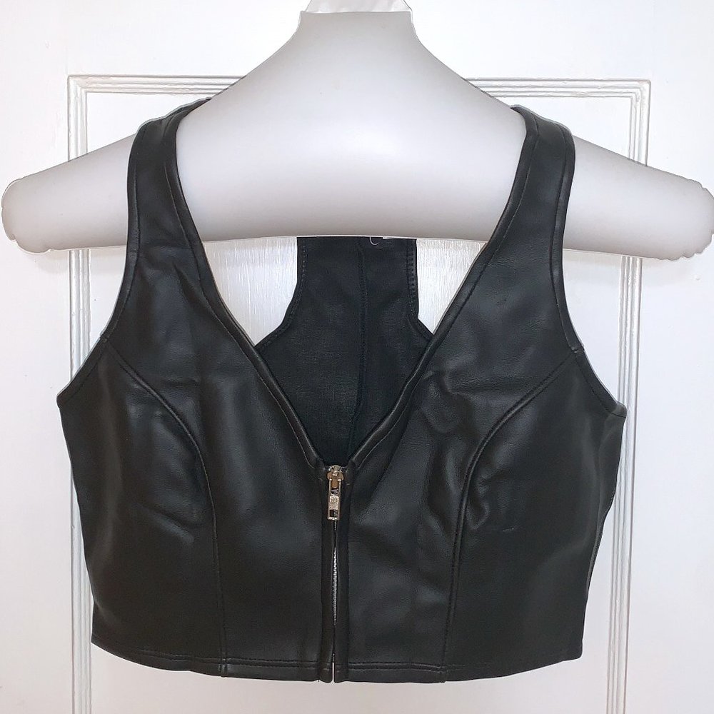 Women’s Faux Leather Crop Top
